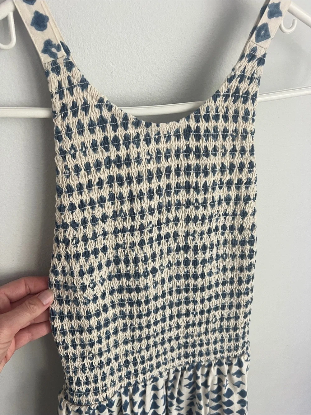 Madewell White and Navy Blue Patterned Maxi Dress - Picture 5 of 7